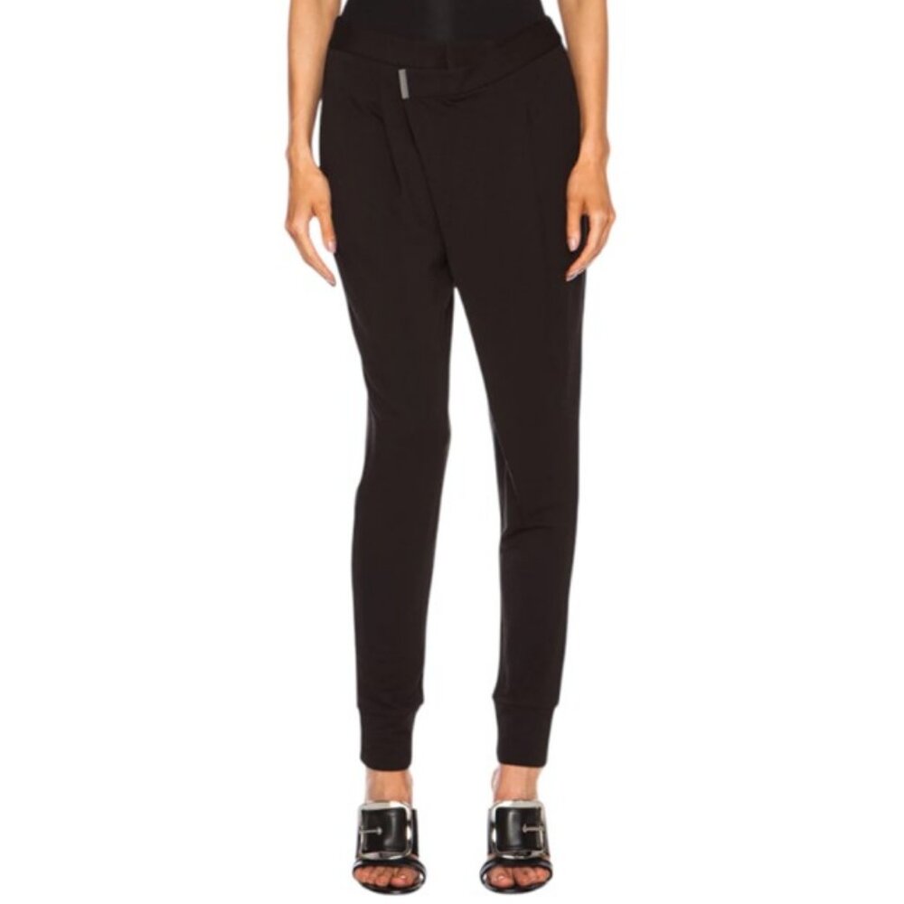 Helmut Lang black wrap origami-inspired pants size P